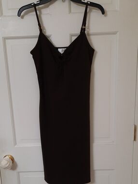 LOFT Brown Dress with Spaghetti Straps